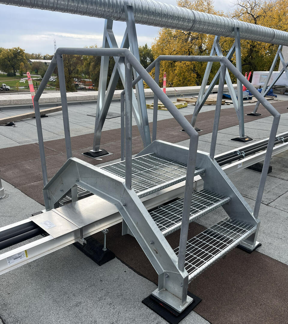 Metal Grating Crossover Stair